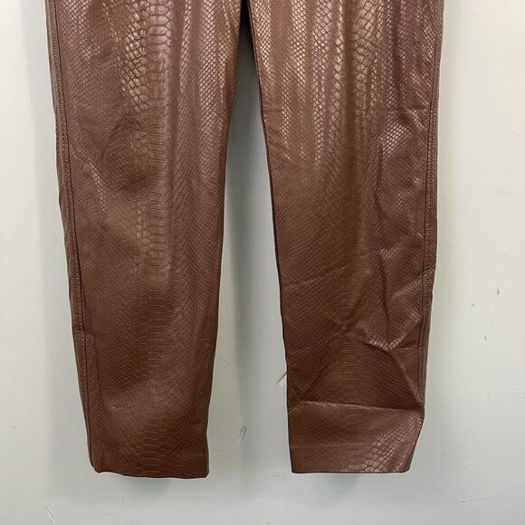 Aritzia Babaton Command Faux Leather Pants Size 12 Brown Python - Picture 5 of 16